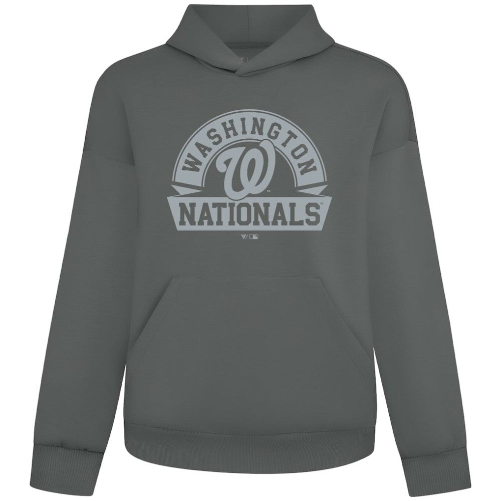 Washington Nationals Levelwear Luxe Signature Banner Arch Tri-Blend Hoodie - Gray