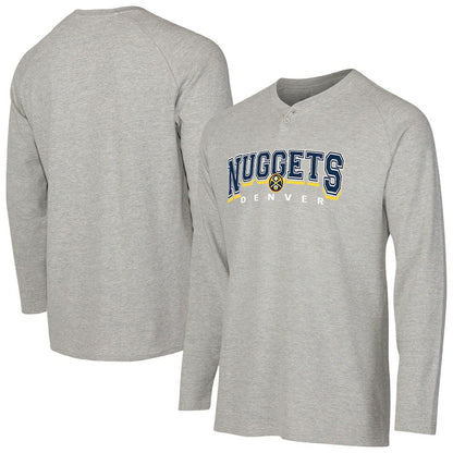 Denver Nuggets Concepts Sport Hawthorn Thermal Knit Long Sleeve Henley T-Shirt sale - Gray sale
