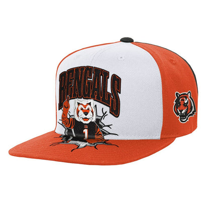 Cincinnati Bengals Youth Team Mascot Snapback Hat - White on sale