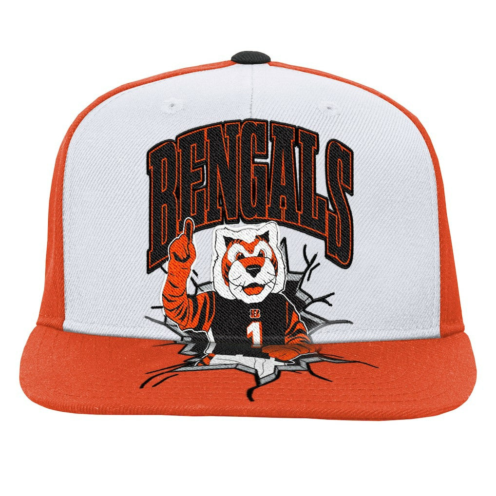 Cincinnati Bengals Youth Team Mascot Snapback Hat - White on sale