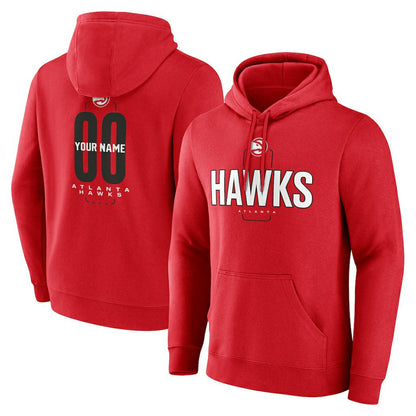 Atlanta Hawks Center Court Name & Number Custom Hoodie - Red cheap