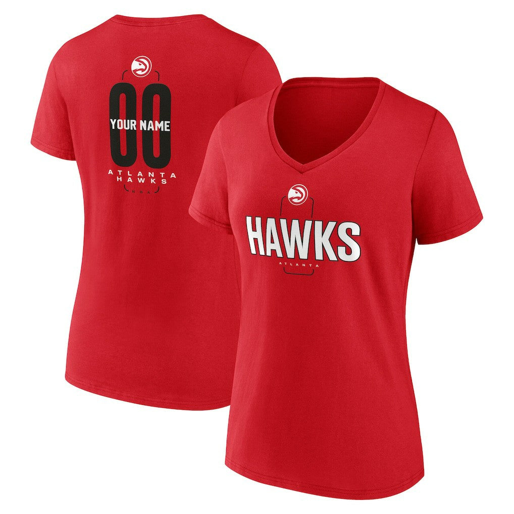 Atlanta Hawks Women's Center Court Name & Number Custom V-Neck T-Shirt - Red online