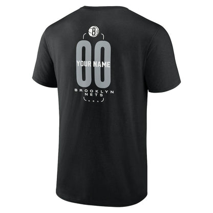 Brooklyn Nets Center Court Name & Number Custom T-Shirt - Black outlet