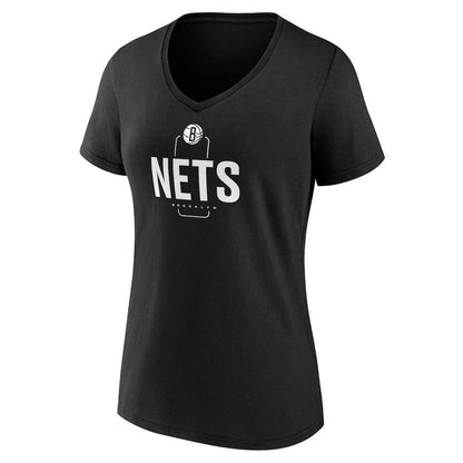 Brooklyn Nets Women's Center Court Name & Number Custom V-Neck T-Shirt - Black shop