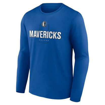 Dallas Mavericks Center Court Name & Number Custom Long Sleeve T-Shirt sale - Blue shop