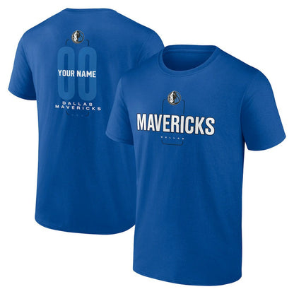 Dallas Mavericks Center Court Name & Number Custom T-Shirt sale - Blue cheap