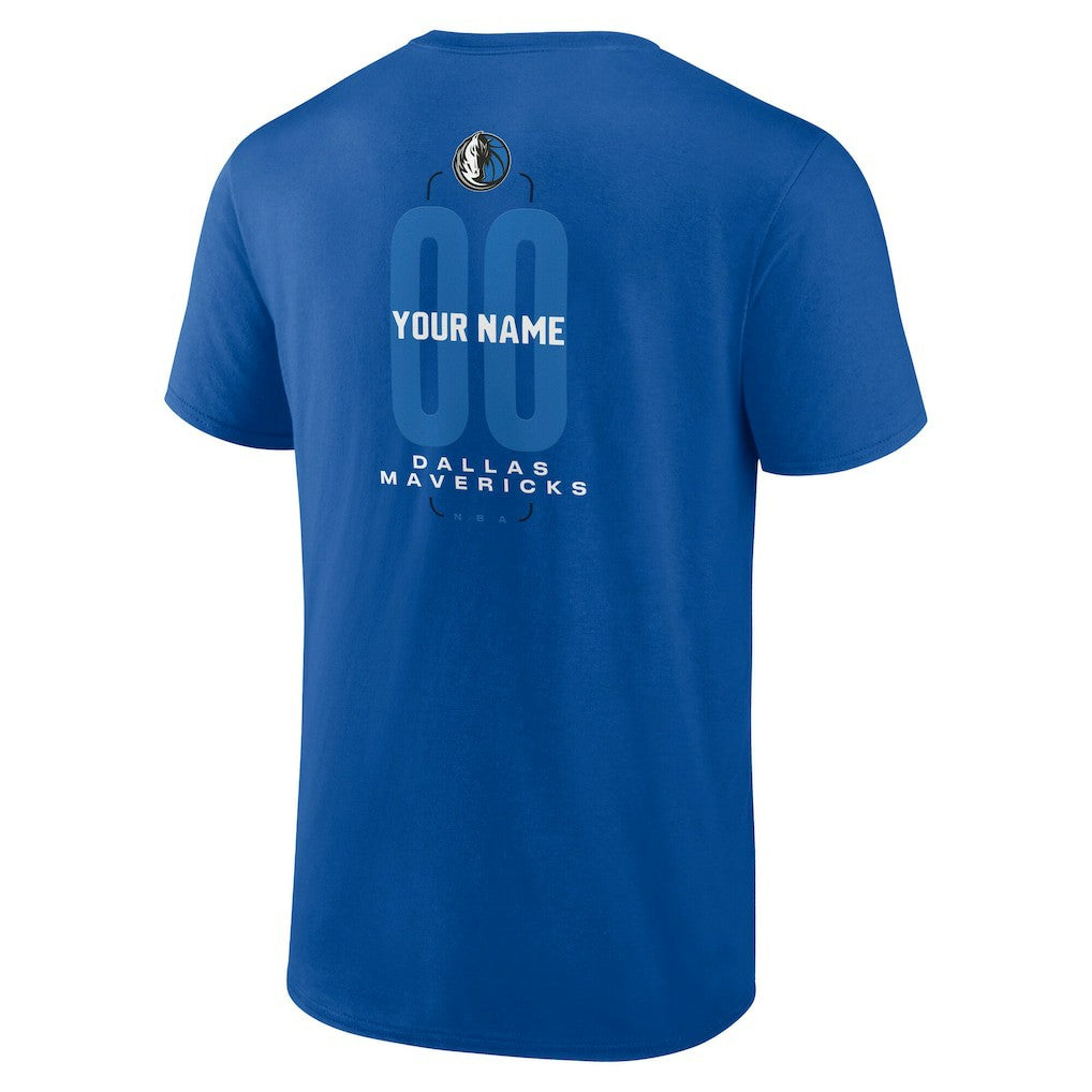 Dallas Mavericks Center Court Name & Number Custom T-Shirt sale - Blue cheap