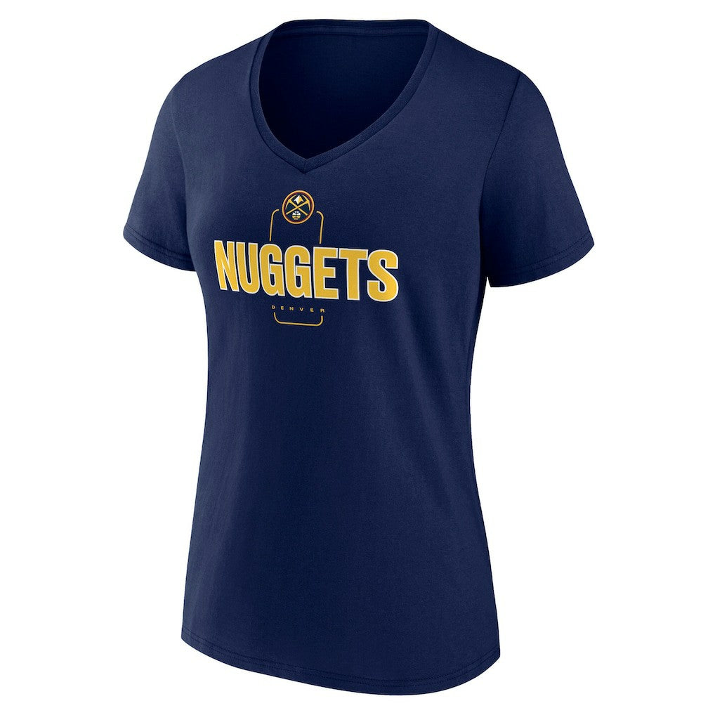 Denver Nuggets Women's Center Court Name & Number Custom V-Neck T-Shirt sale - Navy outlet