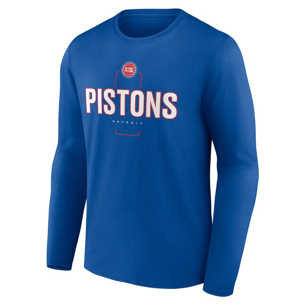 Detroit Pistons Center Court Name & Number Custom Long Sleeve T-Shirt sale - Blue for sale