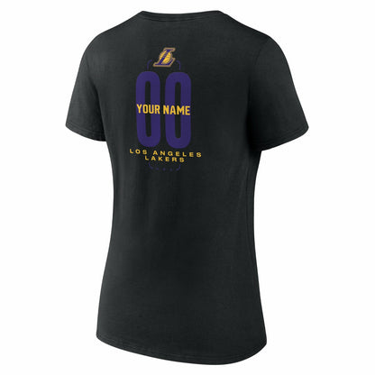 Los Angeles Lakers Women's Center Court Name & Number Custom V-Neck T-Shirt - Black online