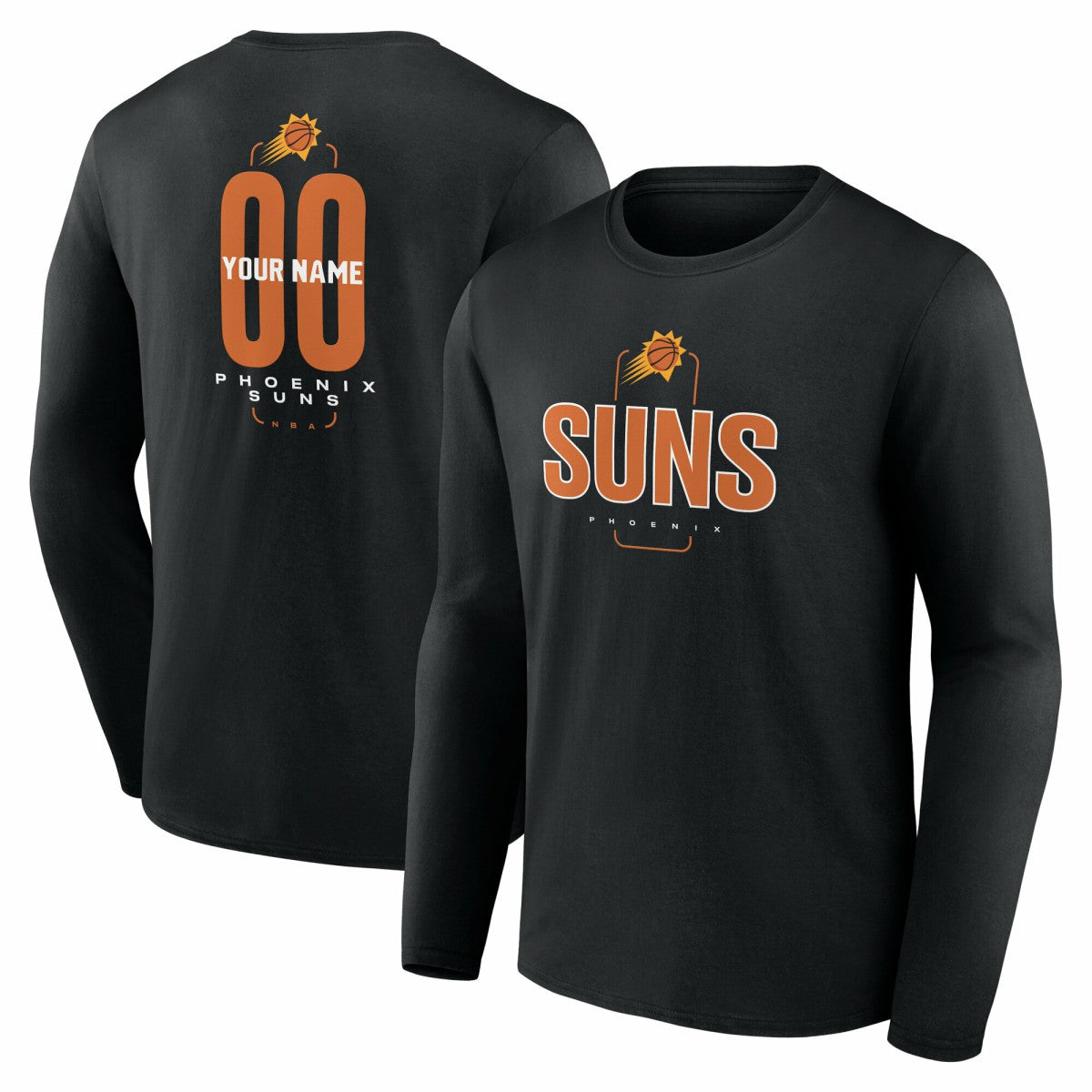 Phoenix Suns Center Court Name & Number Custom Long Sleeve T-Shirt - Black sale