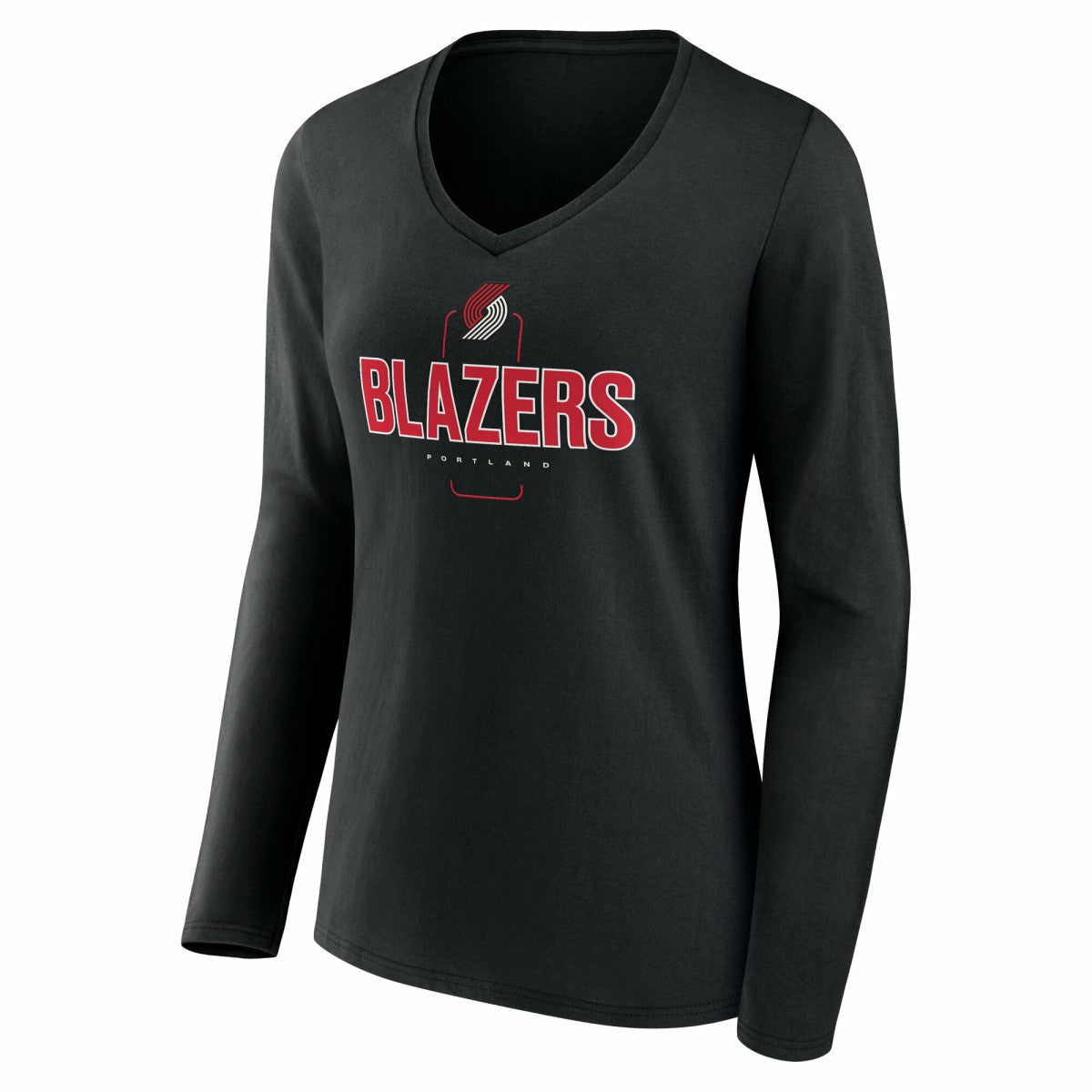 Portland Trail Blazers Women's Center Court Name & Number Custom Long Sleeve V-Neck T-Shirt - Black sale