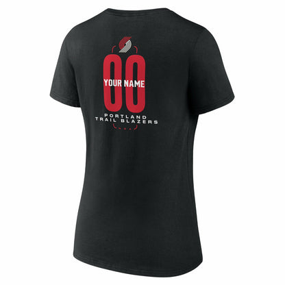 Portland Trail Blazers Women's Center Court Name & Number Custom V-Neck T-Shirt - Black cheap