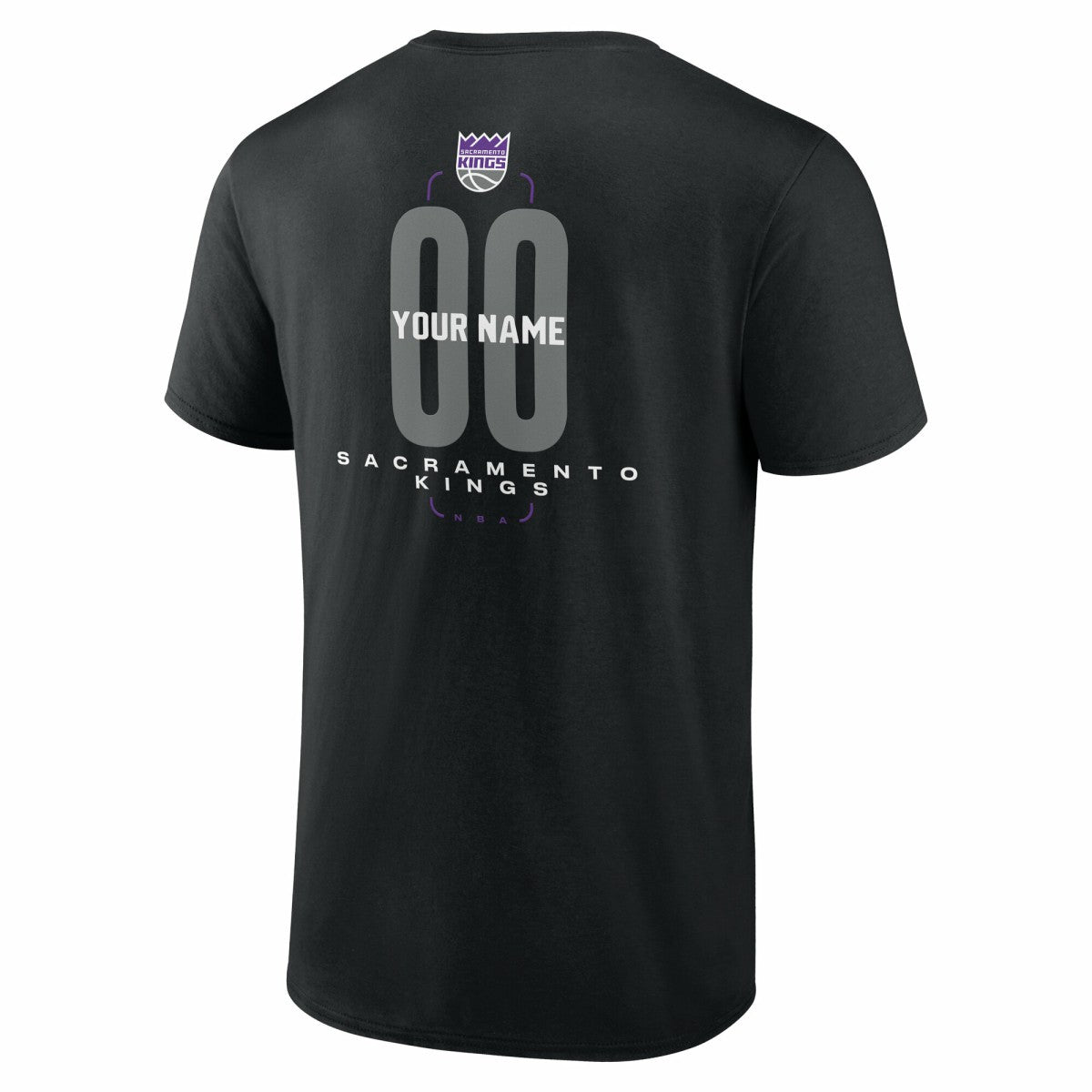 Sacramento Kings Center Court Name & Number Custom T-Shirt - Black sale