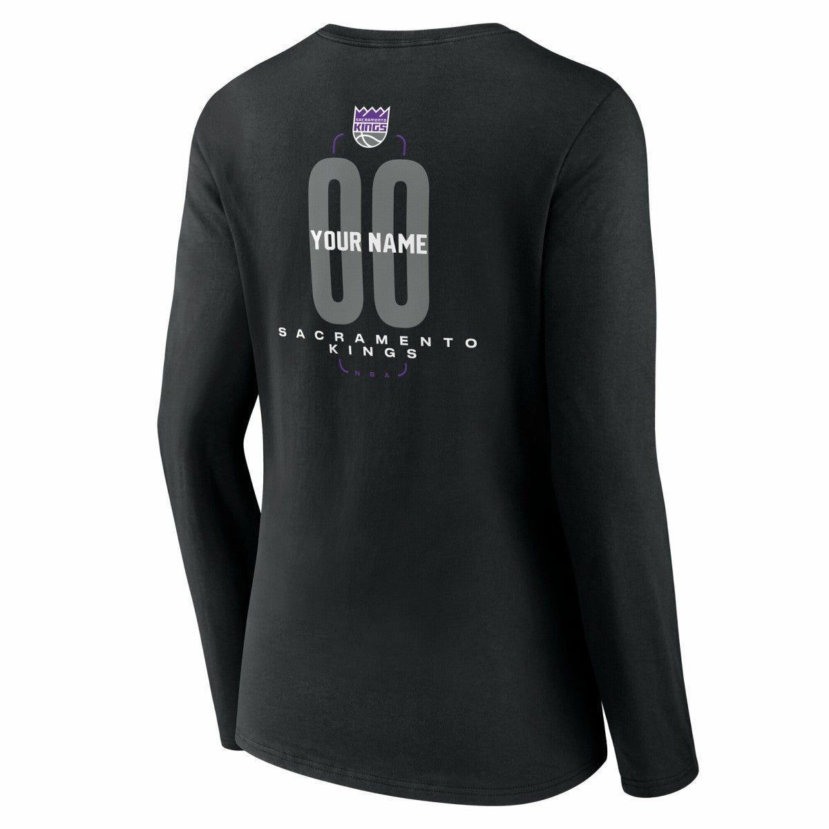 Sacramento Kings Women's Center Court Name & Number Custom Long Sleeve V-Neck T-Shirt - Black online
