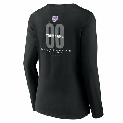 Sacramento Kings Women's Center Court Name & Number Custom Long Sleeve V-Neck T-Shirt - Black online