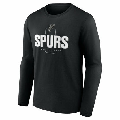 San Antonio Spurs Center Court Name & Number Custom Long Sleeve T-Shirt - Black online