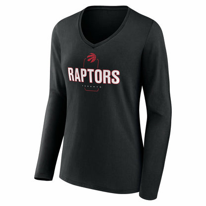 Toronto Raptors Women's Center Court Name & Number Custom Long Sleeve V-Neck T-Shirt - Black online