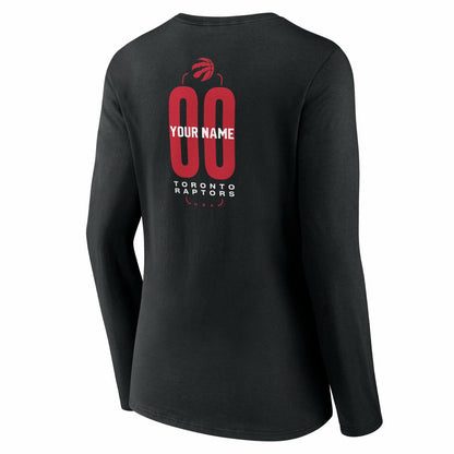 Toronto Raptors Women's Center Court Name & Number Custom Long Sleeve V-Neck T-Shirt - Black online