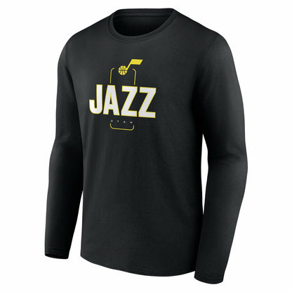 Utah Jazz Center Court Name & Number Custom Long Sleeve T-Shirt - Black online