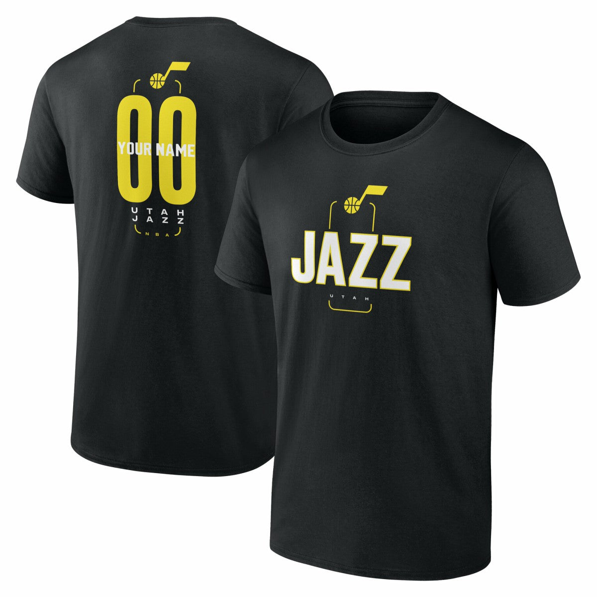 Utah Jazz Center Court Name & Number Custom T-Shirt - Black outlet