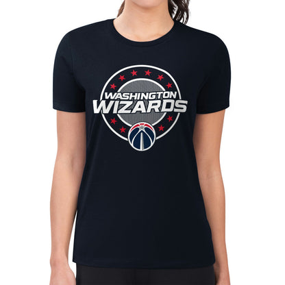 Washington Wizards G-III 4Her by Carl Banks Women's Super-Slim Lightweight Pinstripe Circle Graphic T-Shirt - Navy on sale