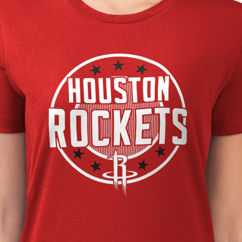 Houston Rockets G-III 4Her by Carl Banks Women's Super-Slim Lightweight Pinstripe Circle Graphic T-Shirt - Red discount