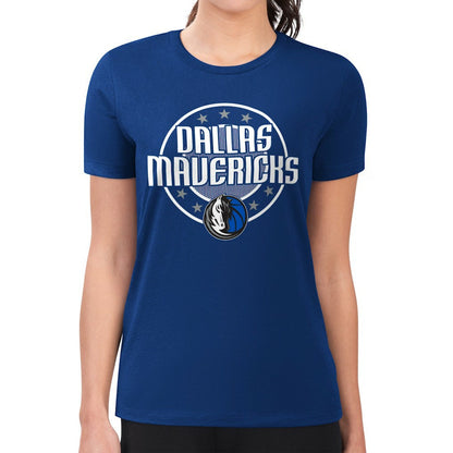 Dallas Mavericks G-III 4Her by Carl Banks Women's Super-Slim Lightweight Pinstripe Circle Graphic T-Shirt sale - Blue online