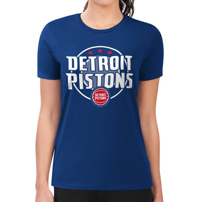 Detroit Pistons G-III 4Her by Carl Banks Women's Super-Slim Lightweight Pinstripe Circle Graphic T-Shirt sale - Blue cheap