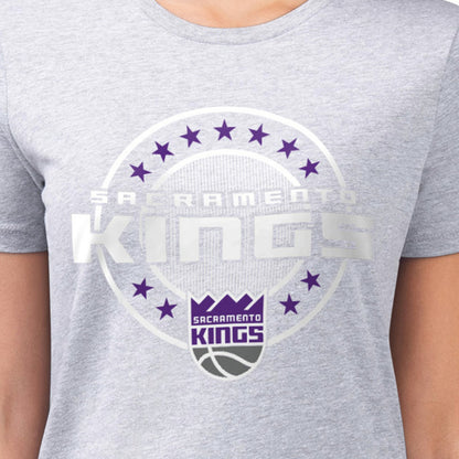 Sacramento Kings G-III 4Her by Carl Banks Women's Super-Slim Lightweight Pinstripe Circle Graphic T-Shirt - Gray outlet