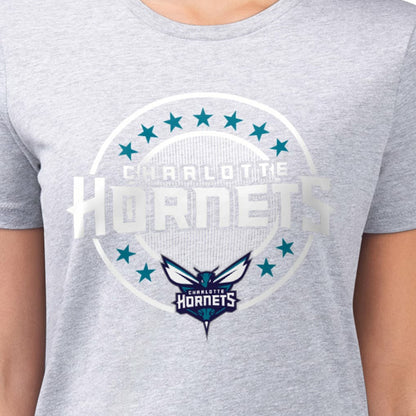 Charlotte Hornets G-III 4Her by Carl Banks Women's Super-Slim Lightweight Pinstripe Circle Graphic T-Shirt - Gray outlet