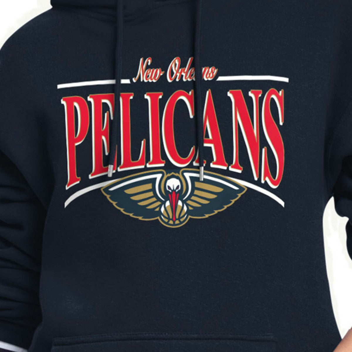 New Orleans Pelicans Starter Women's Arch Stripe Fleece Hoodie - Navy on sale