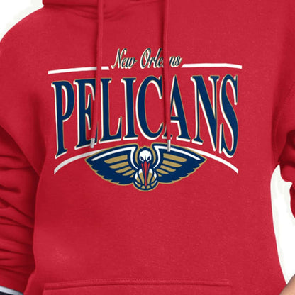 New Orleans Pelicans Starter Women's Arch Stripe Fleece Hoodie - Red discount