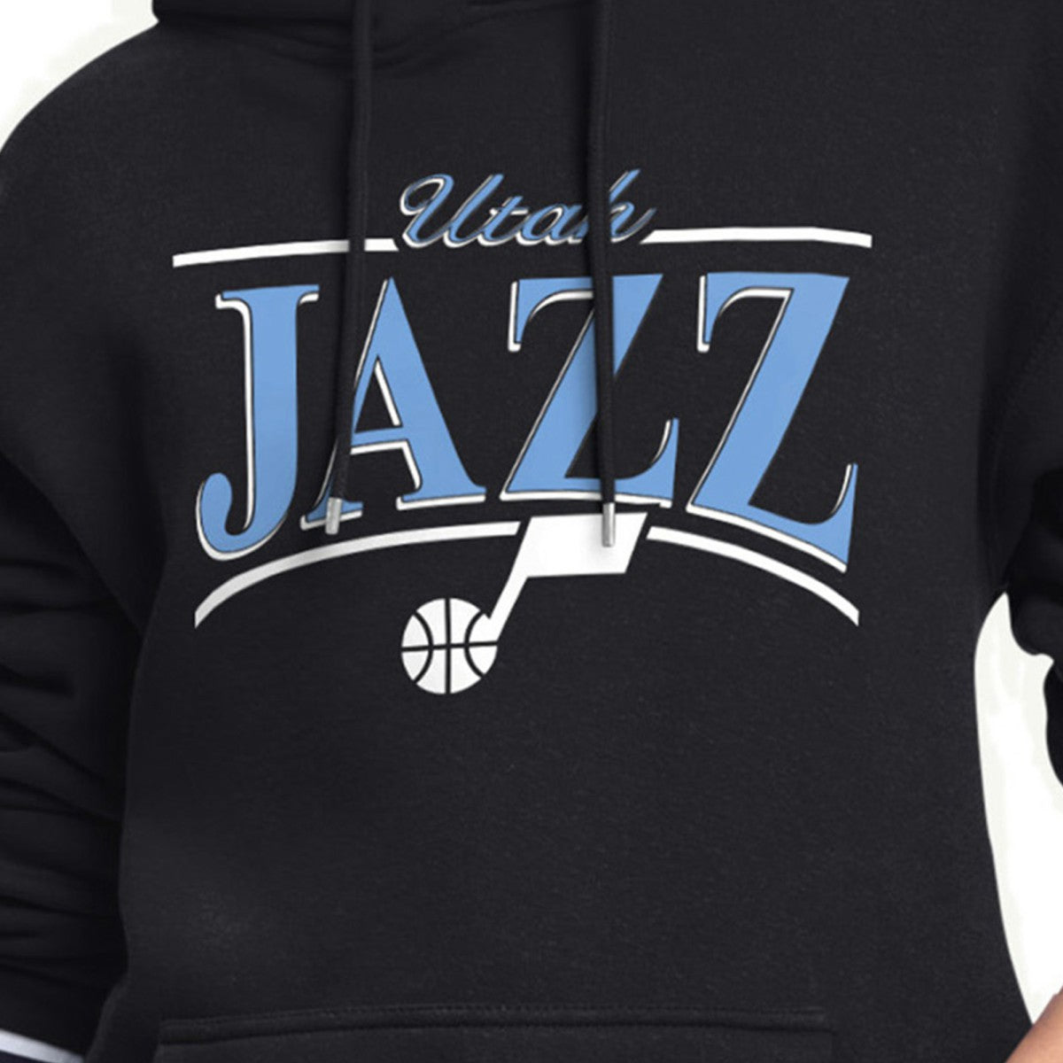 Utah Jazz Starter Women's Arch Stripe Fleece Hoodie - Black online