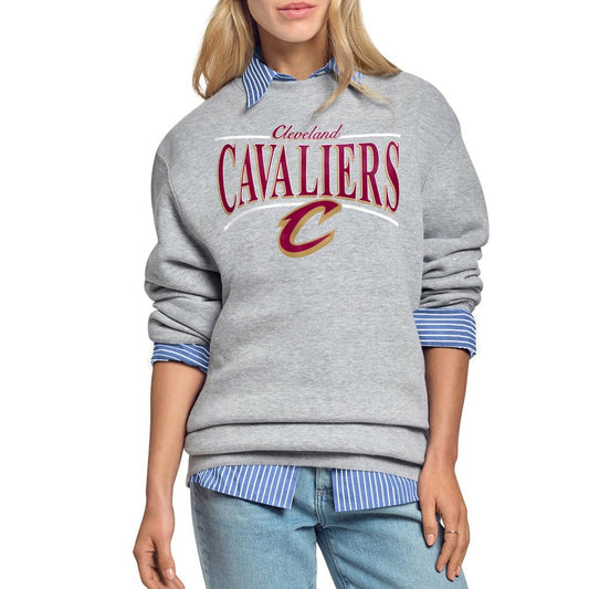 Cleveland Cavaliers Starter Women's Arch Stripe Fleece Crewneck Sweatshirt sale - Gray sale