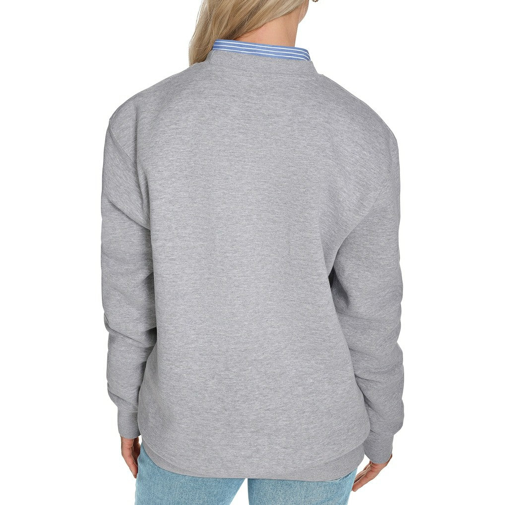 Denver Nuggets Starter Women's Arch Stripe Fleece Crewneck Sweatshirt sale - Gray discount