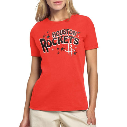 Houston Rockets Starter Women's Fireworks T-Shirt - Red on sale