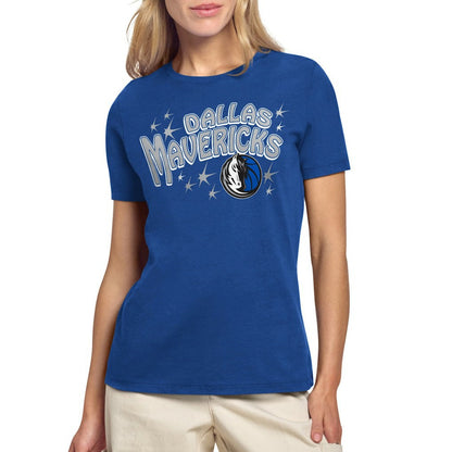 Dallas Mavericks Starter Women's Fireworks T-Shirt sale - Blue cheap