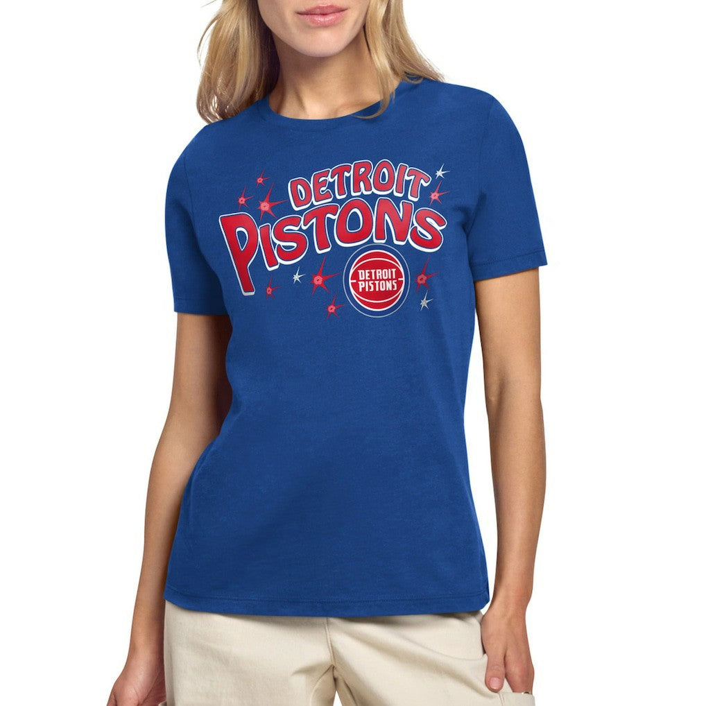 Detroit Pistons Starter Women's Fireworks T-Shirt sale - Blue outlet