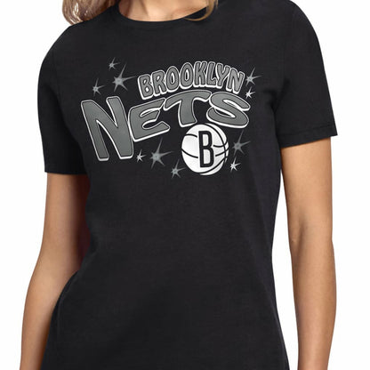 Brooklyn Nets Starter Women's Fireworks T-Shirt - Black outlet