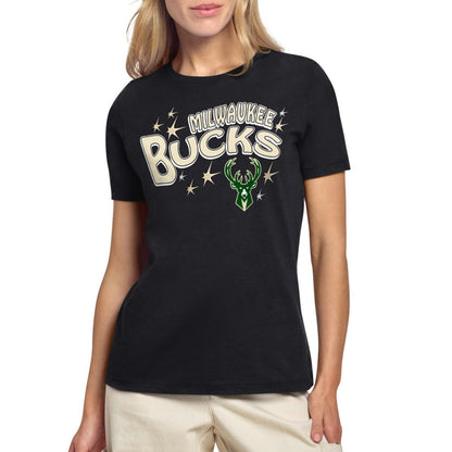 Milwaukee Bucks Starter Women's Fireworks T-Shirt - Black shop
