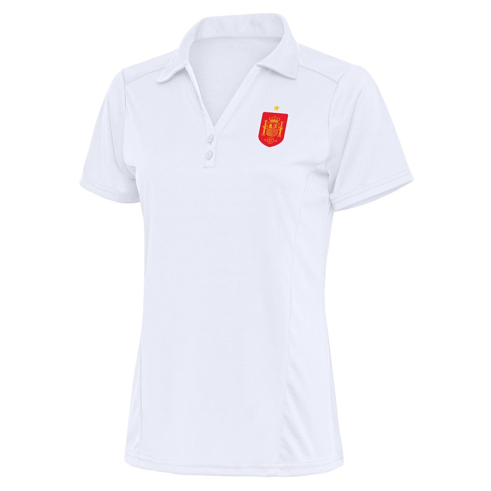 Spain National Team Antigua Women's Statement Y-Neck Polo - White discount