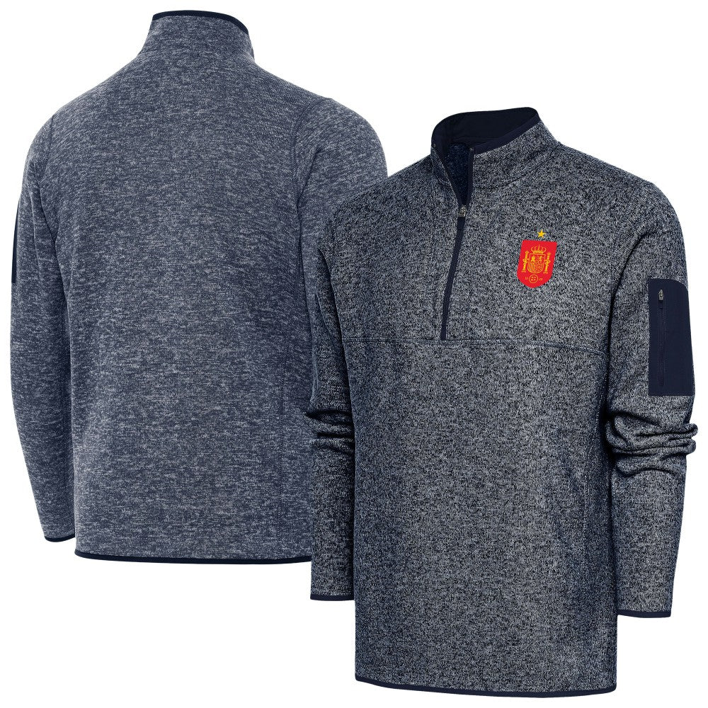 Spain National Team Antigua Elevate Quarter-Zip Pullover - Heather Navy cheap