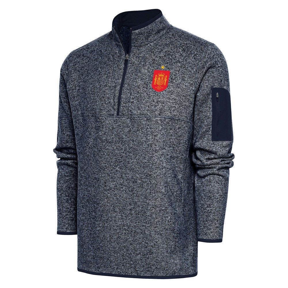 Spain National Team Antigua Elevate Quarter-Zip Pullover - Heather Navy cheap