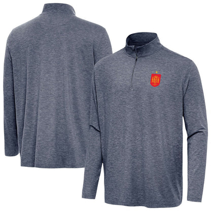 Spain National Team Antigua Masters Quarter-Zip Pullover - Heather Navy cheap