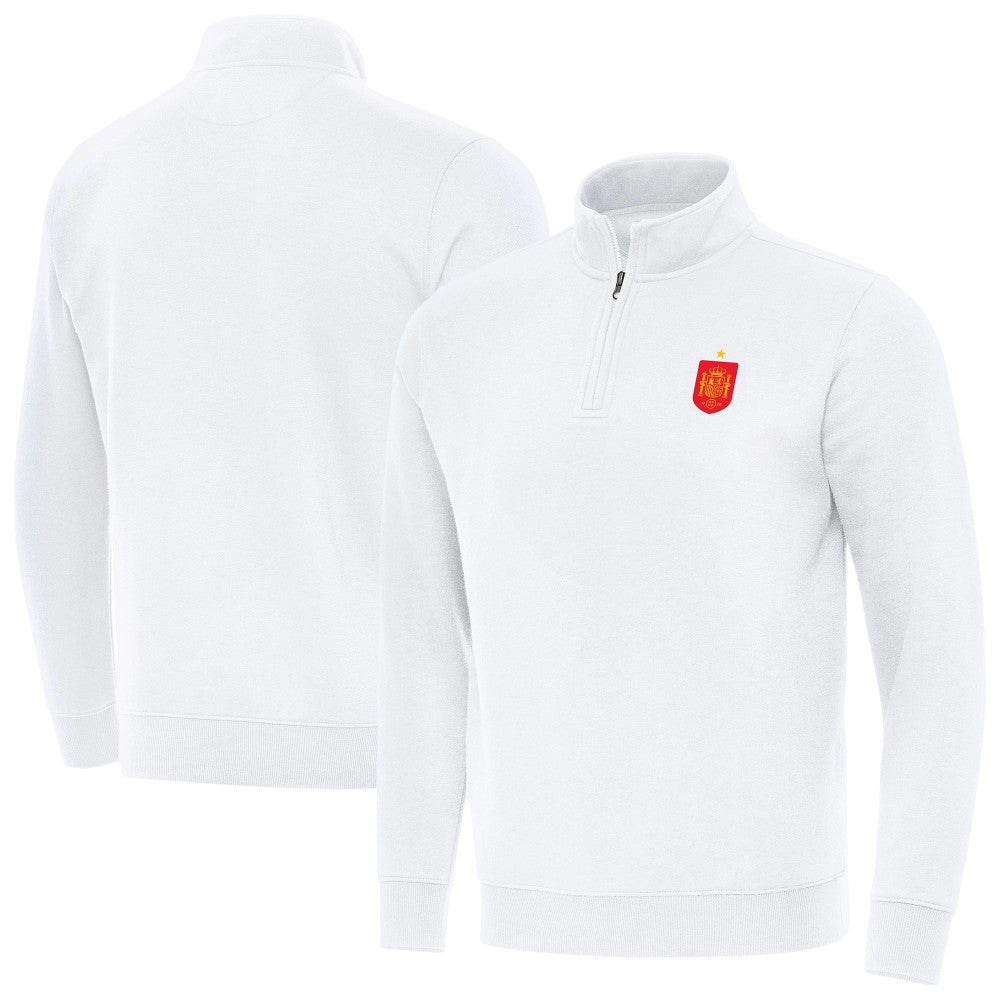 Spain National Team Antigua Landslide Quarter-Zip Pullover - White discount