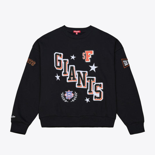 San Francisco Giants Women's Pep Rally Sweatshirt - Black | Mitchell & Ness