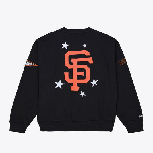San Francisco Giants Women's Pep Rally Sweatshirt - Black | Mitchell & Ness
