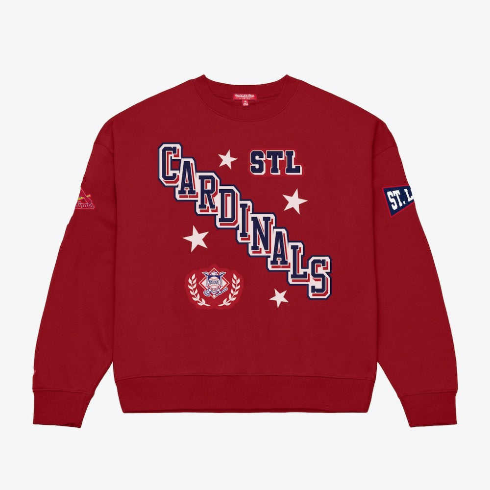 St. Louis Cardinals Women's Pep Rally Sweatshirt - Red | Mitchell & Ness