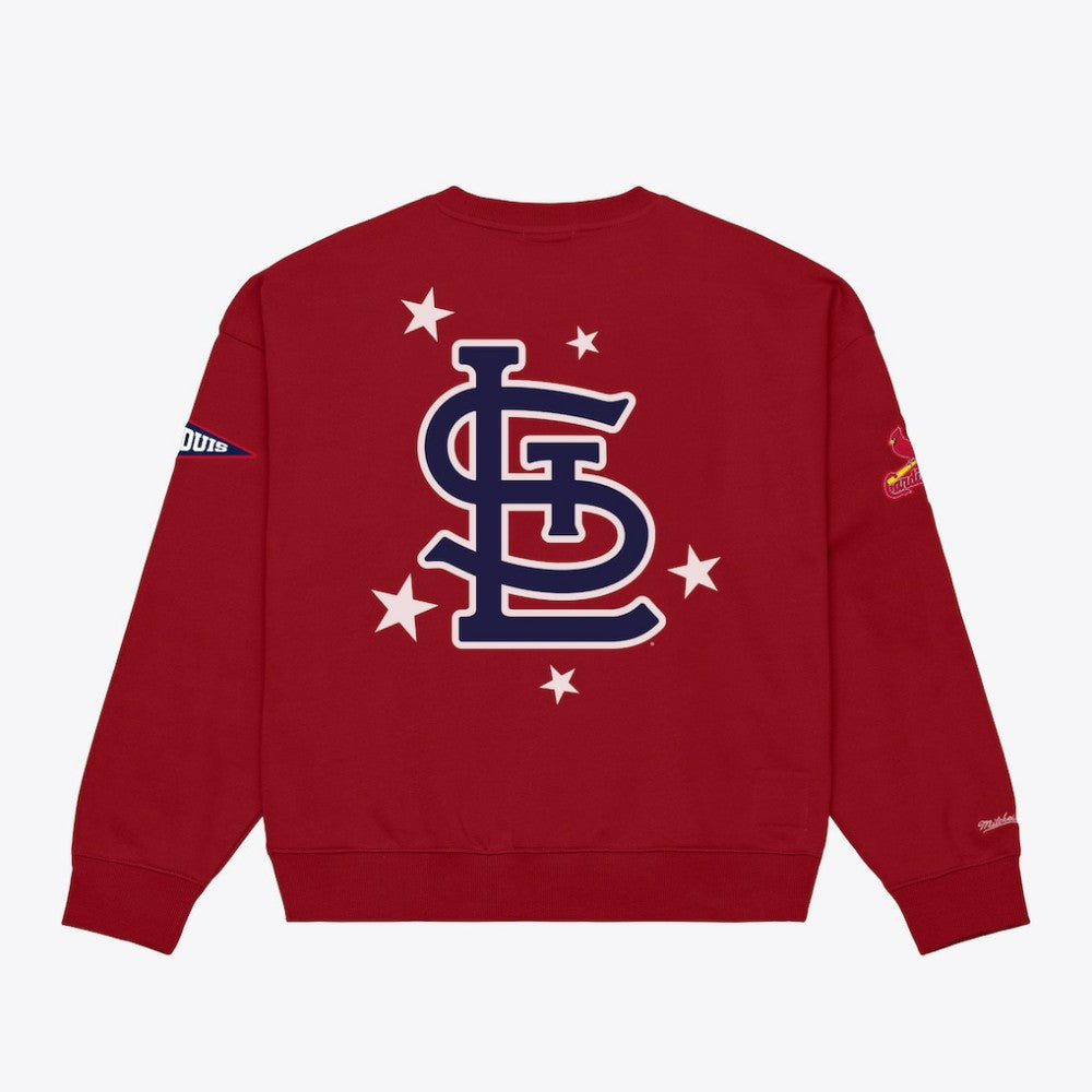 St. Louis Cardinals Women's Pep Rally Sweatshirt - Red | Mitchell & Ness